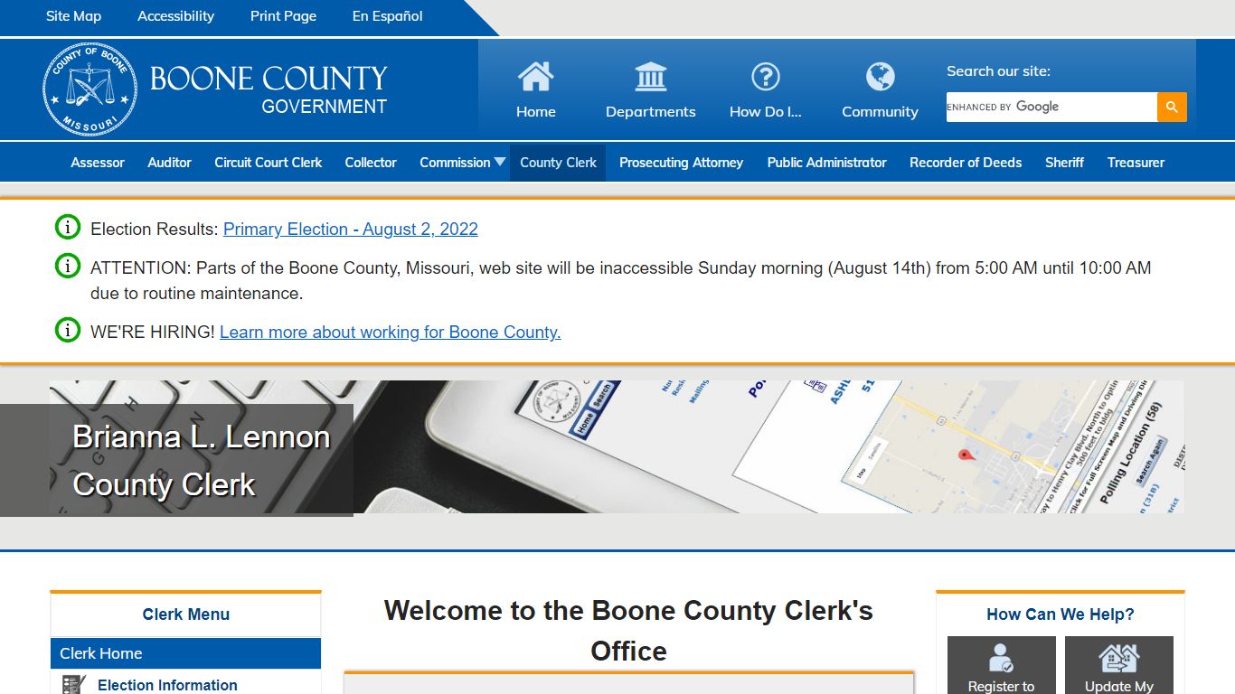 Brianna L. Lennon County Clerk - Boone County, Missouri