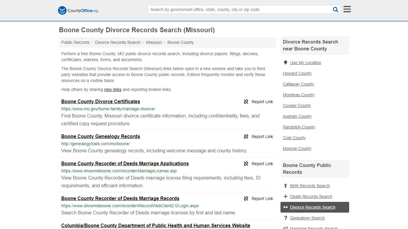Divorce Records Search - Boone County, MO (Divorce ...